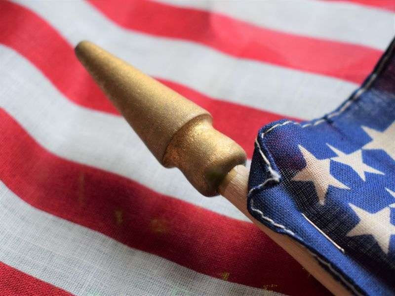 53) Lovely Original Small WW2 US 48 Star Patriotic Flag on Pole — image 7