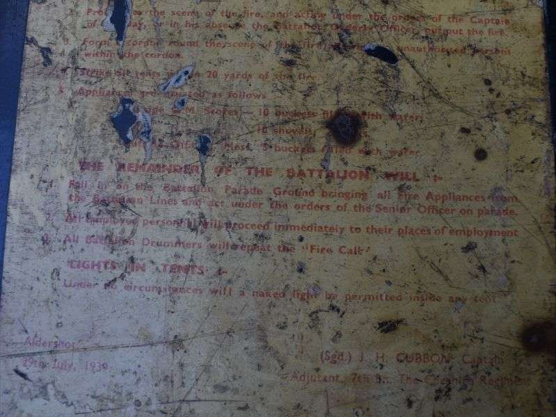 55) Lovely Original Early WW2 7th Cheshire Regiment Barrack Fire Orders 1939 — image 4