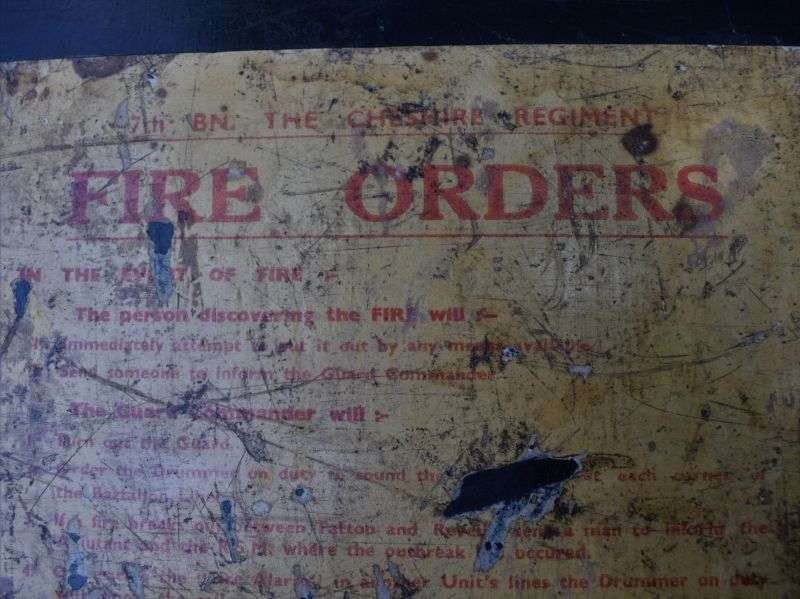 55) Lovely Original Early WW2 7th Cheshire Regiment Barrack Fire Orders 1939 — image 6