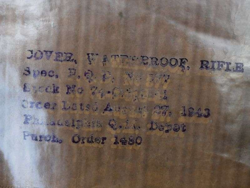 62) Nice Original WW2 US Army D-Day Waterproof Cover For Rifle Dated 1943 — image 3