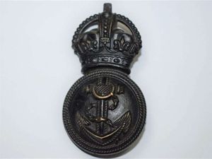 99) Excellent Original WW1 RND Petty Officers Blackened Metal Cap …