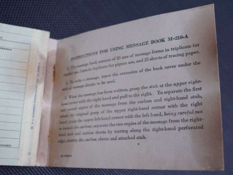 128) Original Un-Used WW2 US Army Message Book M-210-A Dated 1943 — image 6