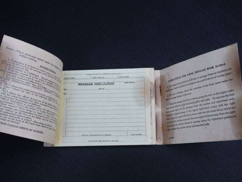 128) Original Un-Used WW2 US Army Message Book M-210-A Dated 1943 — image 8
