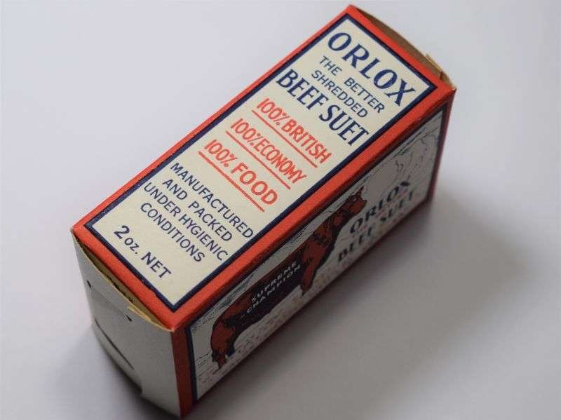 131) Original Mint Unused WW2 Orlox Shredded Beef Suet Wartime Economy Box — image 2