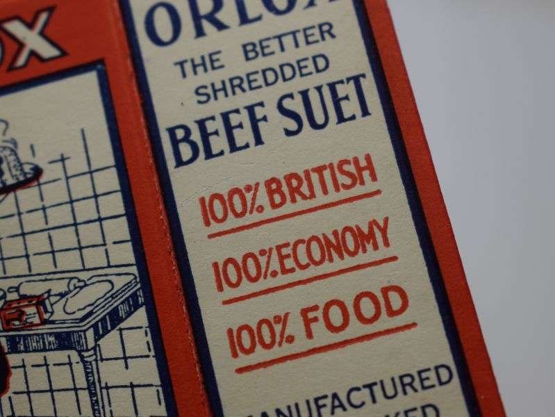 131) Original Mint Unused WW2 Orlox Shredded Beef Suet Wartime Economy Box — image 5