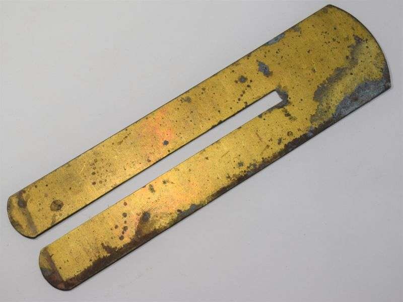 136) Dirty As Found Original WW1 WW2 British Army Brass Button Stick — image 2