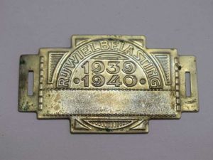 141) Original Pre-German Occupation Dutch Bicycle Tax Disc 1939-1940