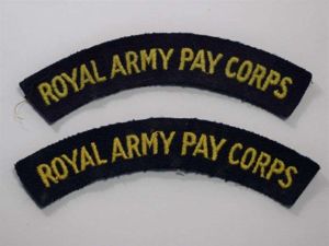 126) Good Original Pair of WW2 RAPC Cloth Shoulder Titles