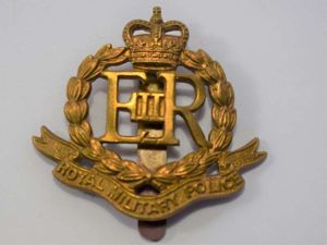 82) Post WW2 Royal Military Police Cap Badge by J.R.Gaunt