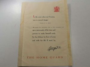 19) Original WW2 Home Guard Certificate to Thomas R.B.Berry 1942-1944