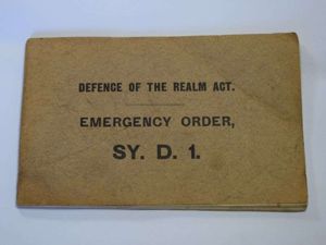 117) Original Un-Used Defence of The Realm Act, Emergency Order …