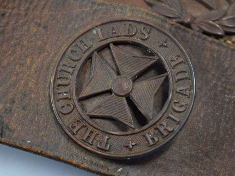 96) Excellent Original As Found Pre WW1 Church Lads Brigade Cross Belt & Pouch — image 3