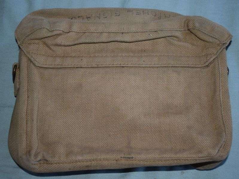 85) Good Clean WW2 Pattern Korean War Khaki Web Signals Satchel MECo 1953 — image 5
