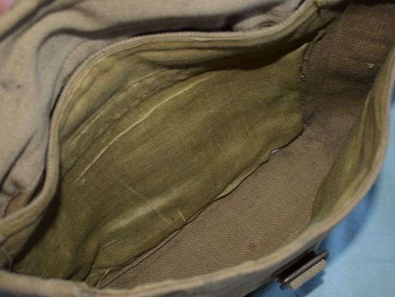 85) Good Clean WW2 Pattern Korean War Khaki Web Signals Satchel MECo 1953 — image 6