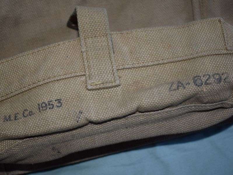 85) Good Clean WW2 Pattern Korean War Khaki Web Signals Satchel MECo 1953 — image 7