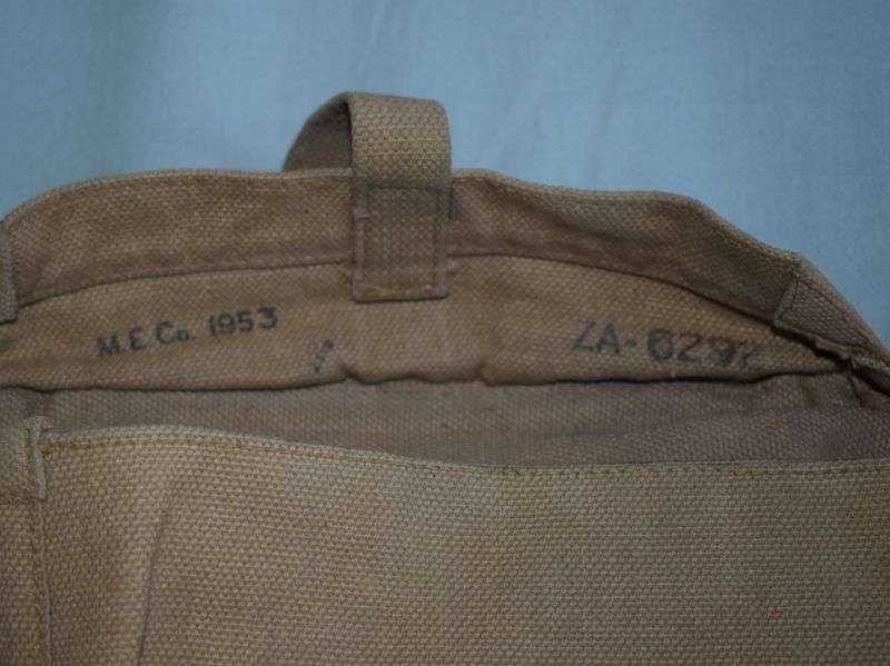 85) Good Clean WW2 Pattern Korean War Khaki Web Signals Satchel MECo 1953 — image 8