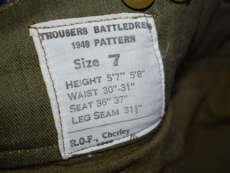 78) Good Original British Army 1949 Pattern Battledress Trousers 1955 — image 4