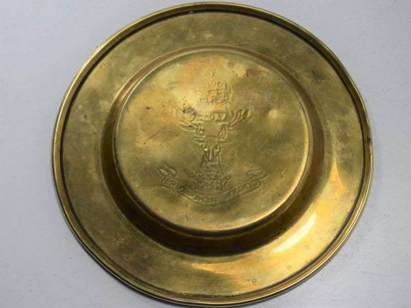 28) Excellent Solid Brass WW1 WW2 Gordon Highlanders Pin Tray — image 2