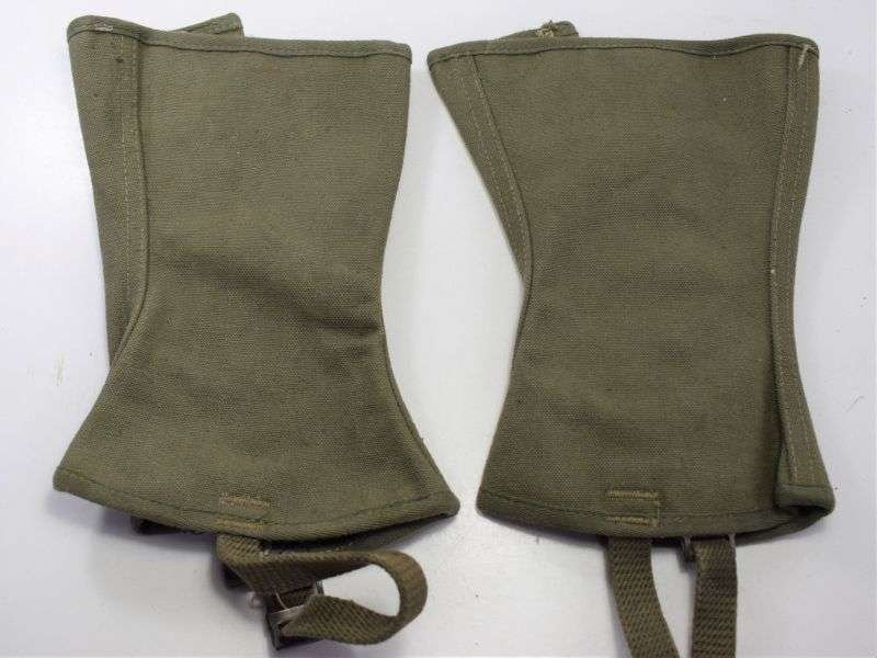 26) Unissued WW2 US Army M-1938 OD Canvas Leggings Dated 1944 — image 2