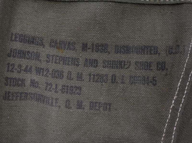 26) Unissued WW2 US Army M-1938 OD Canvas Leggings Dated 1944 — image 5