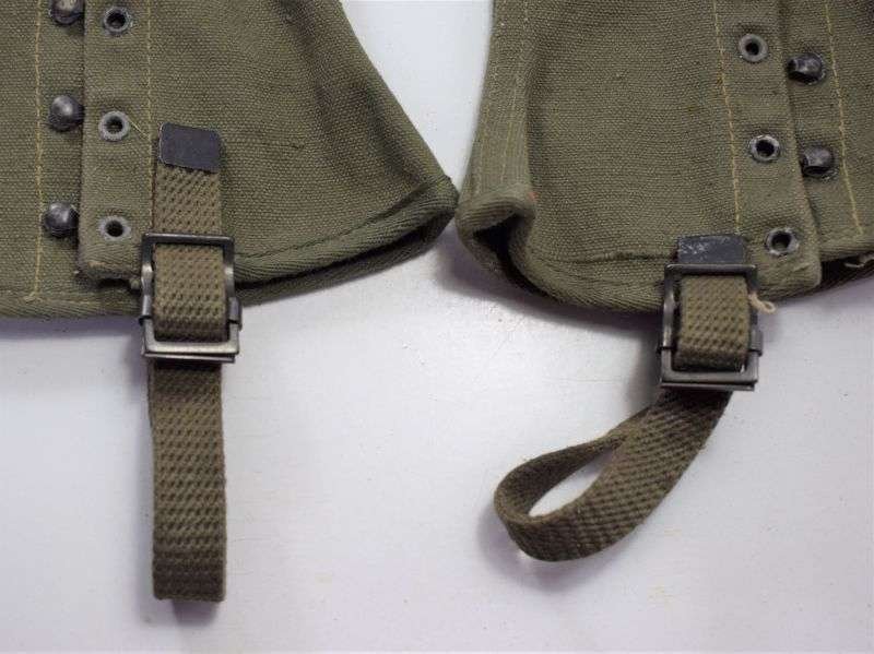 26) Unissued WW2 US Army M-1938 OD Canvas Leggings Dated 1944 — image 7