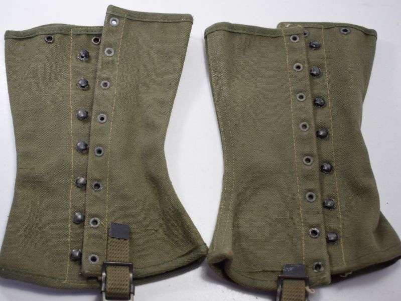 26) Unissued WW2 US Army M-1938 OD Canvas Leggings Dated 1944 — image 8