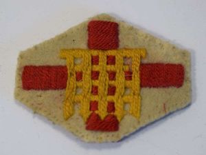 29) WW2 British Army Home Counties Brigade Cloth Badge