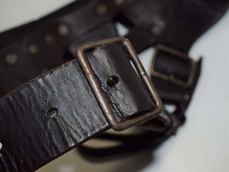 129) Excellent British Military 1903 Pattern Ammo Bandolier in Black. Rifle Corps etc Dated 1922 — image 12