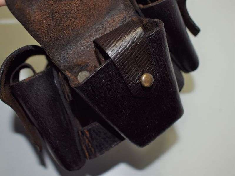 129) Excellent British Military 1903 Pattern Ammo Bandolier in Black. Rifle Corps etc Dated 1922 — image 7