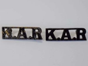 24) Good Original WW2 Kings African Rifles Blackened Brass Shoulder …