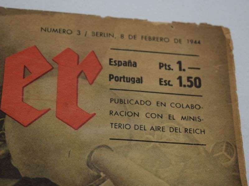 90) Original WW2 German Luftwaffe Adler Magazine in Spanish 8th February 1944 — image 5