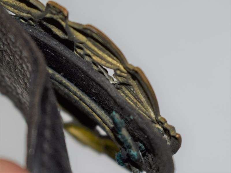 58) Very Nice Early WW1 WW2 WO2 Leather Wrist Rank Bracelet — image 2