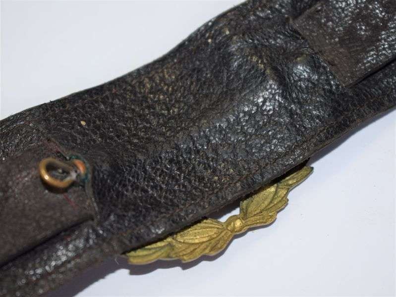 58) Very Nice Early WW1 WW2 WO2 Leather Wrist Rank Bracelet — image 3