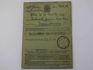 66) Good Original WW1 National Registration Card F.J.Mountain 1918