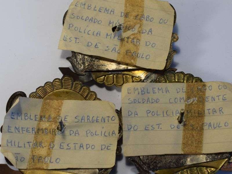 86) A Set of 3 Unusual Argentine Military Helmet Plates Sau-Paulo — image 2