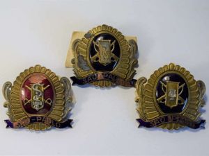 86) A Set of 3 Unusual Argentine Military Helmet Plates …