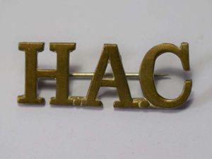 21) Original WW1 WW2 HAC Brass Title Converted to Sweetheart …