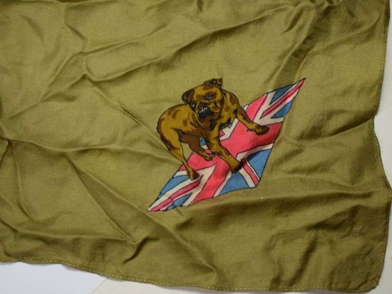 24) Excellent Original WW2 Patriotic Pure Silk Head Scarf/hanky Union Jack & British Bull Dog — image 5