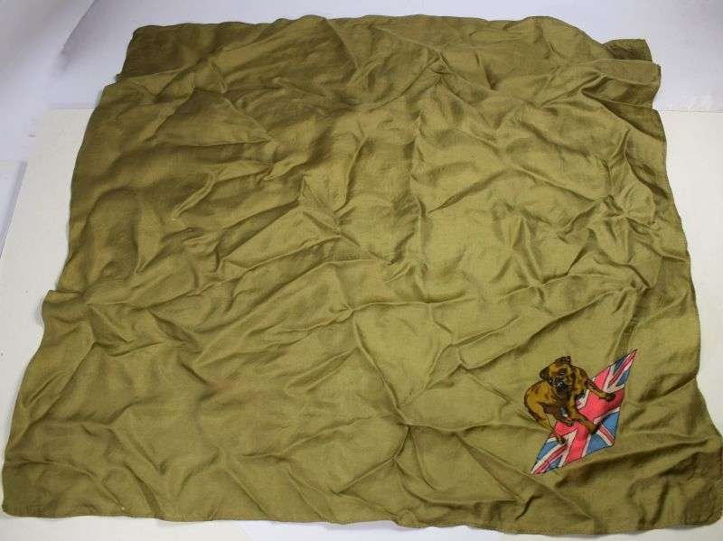 24) Excellent Original WW2 Patriotic Pure Silk Head Scarf/hanky Union Jack & British Bull Dog — image 6