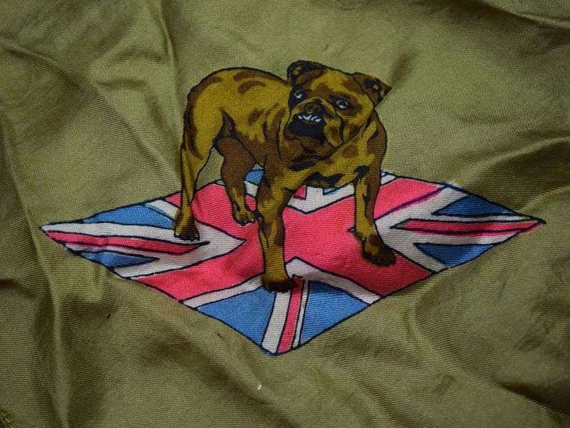 24) Excellent Original WW2 Patriotic Pure Silk Head Scarf/hanky Union Jack & British Bull Dog — image 7