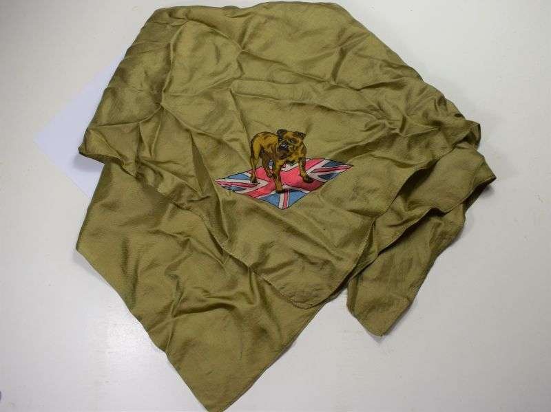 24) Excellent Original WW2 Patriotic Pure Silk Head Scarf/hanky Union Jack & British Bull Dog — image 8
