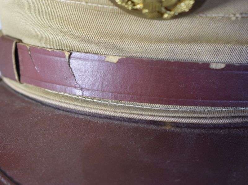 37) Original WW2 US Army Enlisted Mans Tropical Issue Peaked Cap — image 15