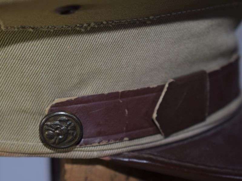 37) Original WW2 US Army Enlisted Mans Tropical Issue Peaked Cap — image 8