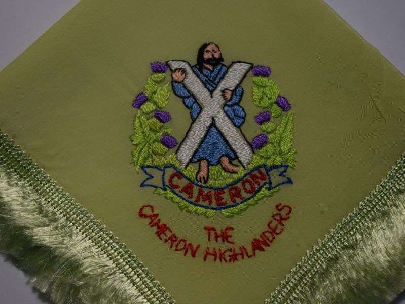 57) Excellent Original WW1 WW2 The Cameron Highlanders Sweetheart Hanky — image 5