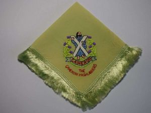 57) Excellent Original WW1 WW2 The Cameron Highlanders Sweetheart Hanky