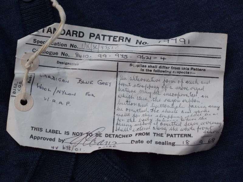 136) Mint 1960s Sealed Pattern Cardigan Blue Grey/Nylon for WRAF — image 7