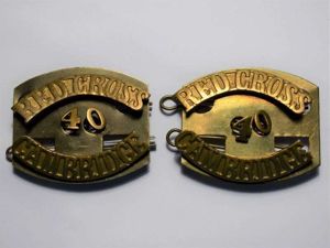 2) Original WW2 British Red Cross Brass Shoulder Titles BRCS …