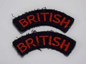 3) Original WW2 BRCS Red Cross Cloth Title pair. British