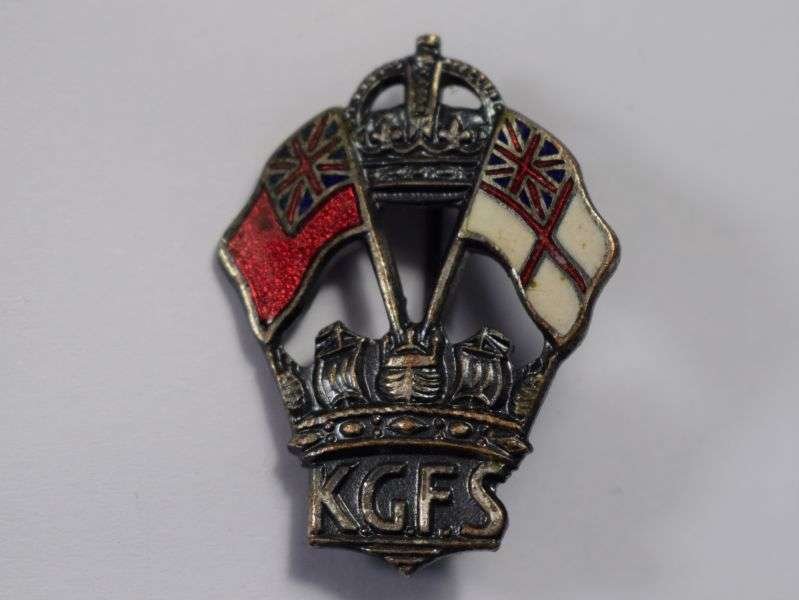 4) Excellent Original WW2 KGFS Pin Badge King George's Fund for Sailor's — image 3
