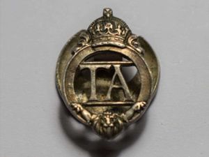 35) Good Original 1930s Territorial Army Lapel Badge